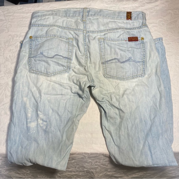 7 for All Mankind Lightweight Jeans LowRise Light Wash Josefina Skinny Boyfriend - Picture 7 of 15